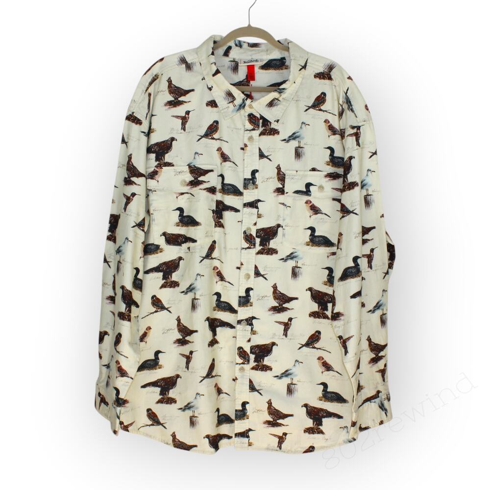 3XL TALL New Woolrich x Target Bird Motif Flannel Outdoor Camping Ornithologist